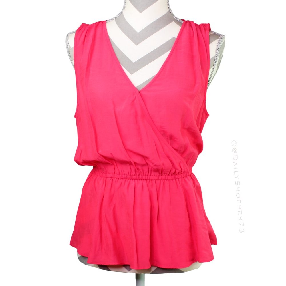 14th & Union Women's Faux-Wrap Sleeveless Blouse